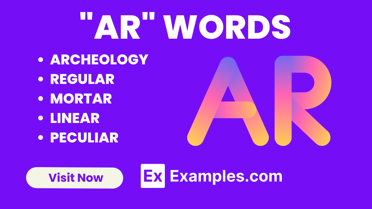 450+ AR Words List, Meaning, PDF