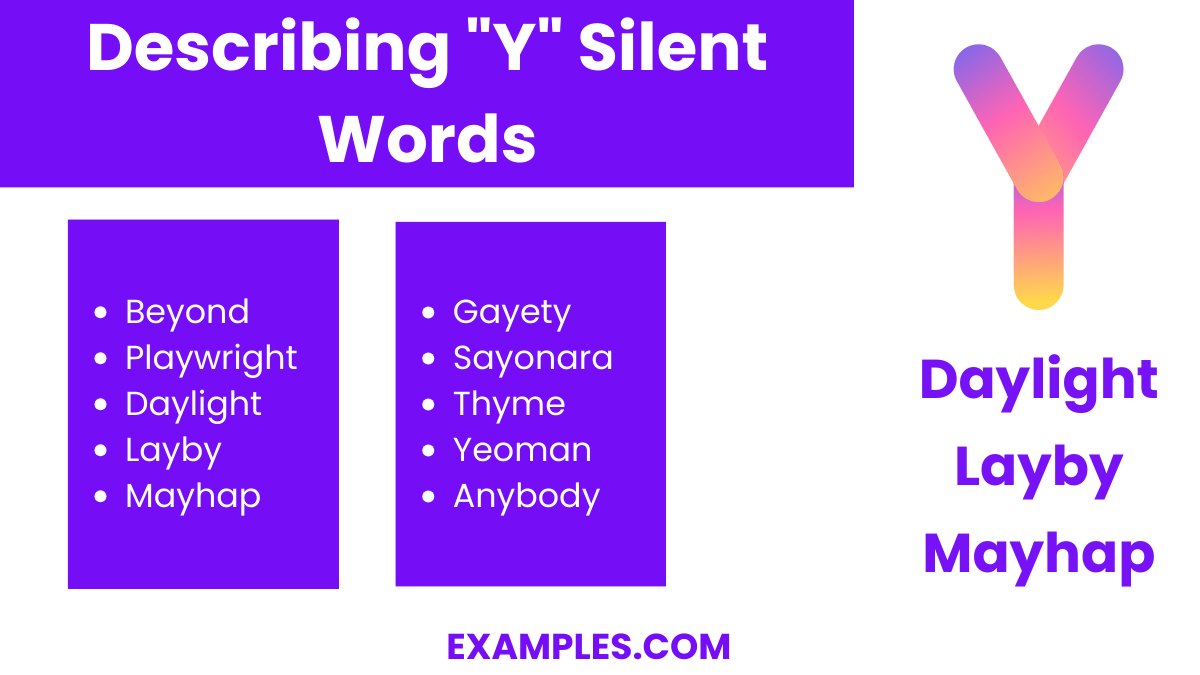 Y Silent Words 450+ List, Meaning, PDF
