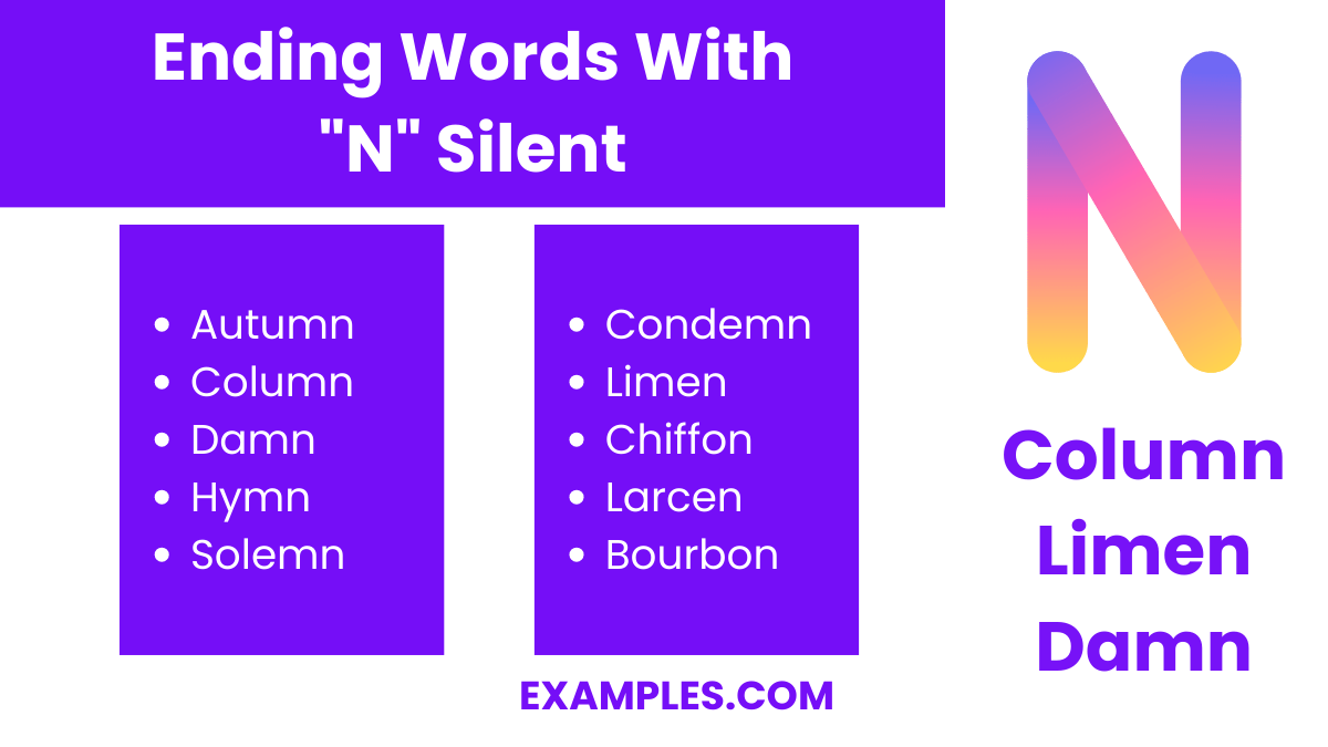 450+ N Silent Words List, Meaning, PDF