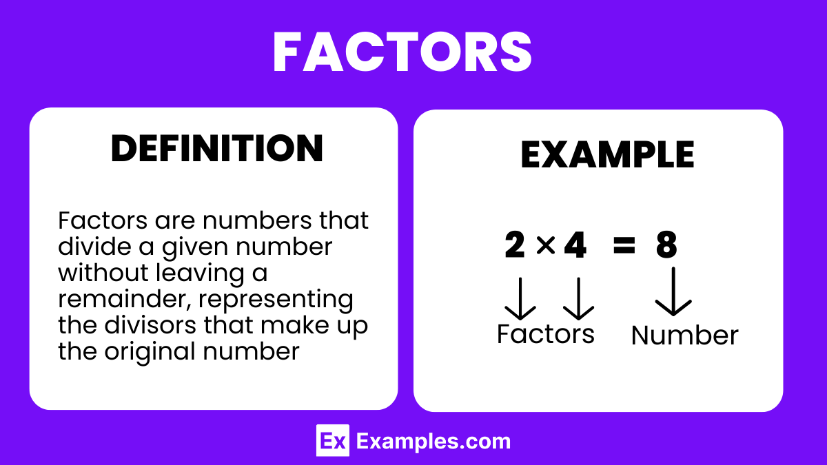 Factors Properties, Types, Solved problems