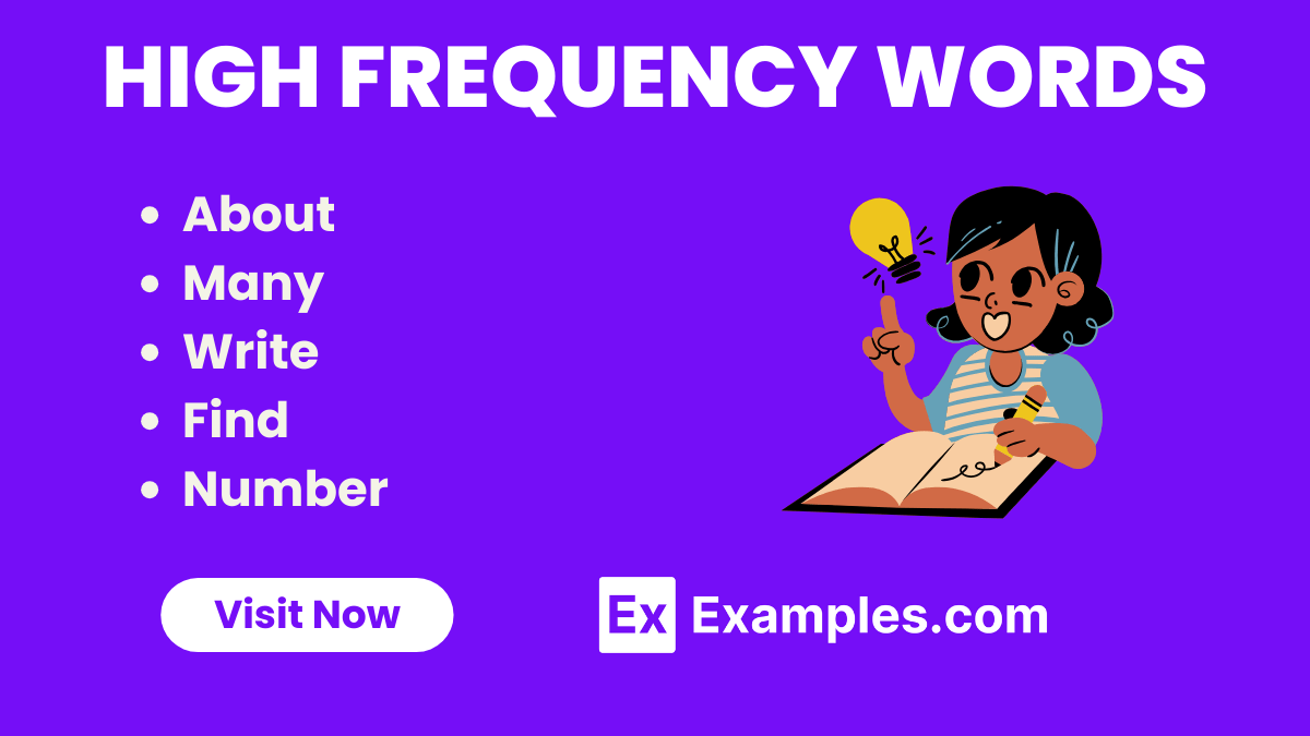 450+ High Frequency Words List, Meaning, PDF