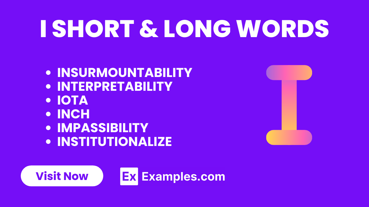 450+ I Short & Long Words, Meaning, PDF