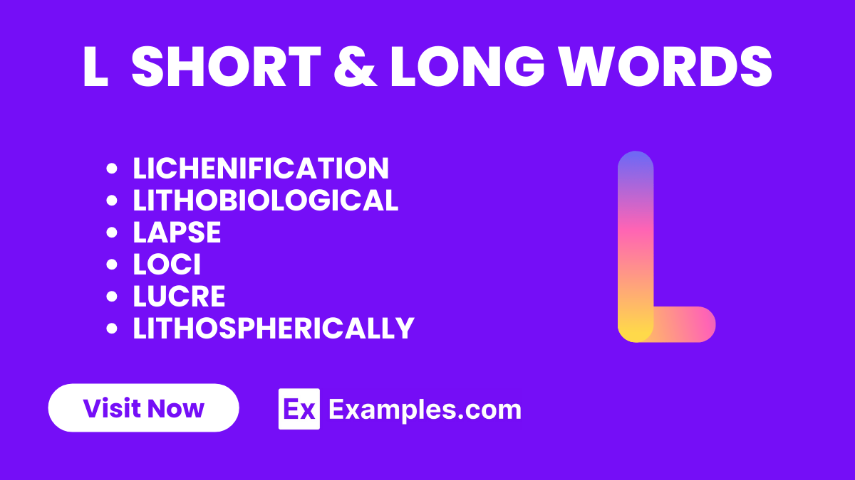 450+ L Short & Long Words, Meaning, PDF