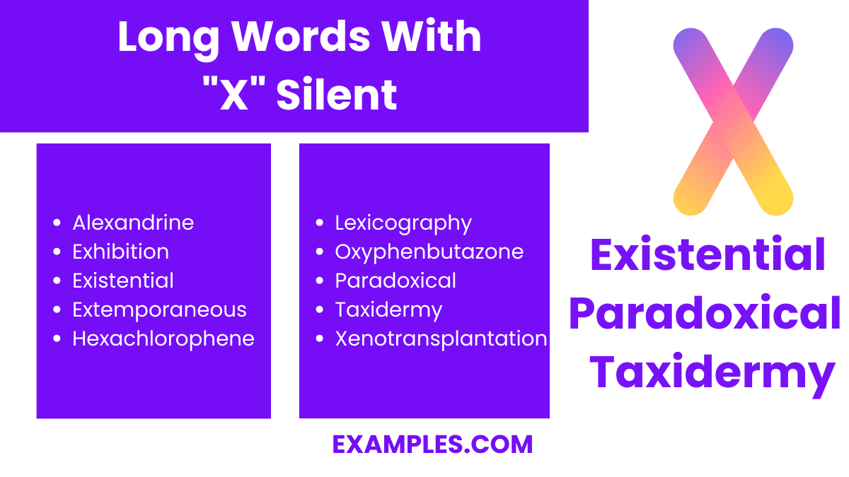 X Silent Words 450+ List, Meaning, PDF