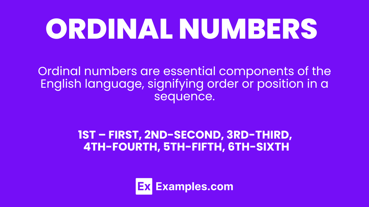 Ordinal Numbers - Examples, Definition, Difference