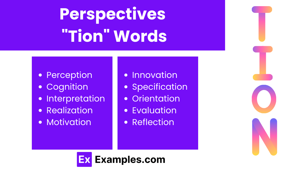 450+ Tion Words List, Meaning, PDF