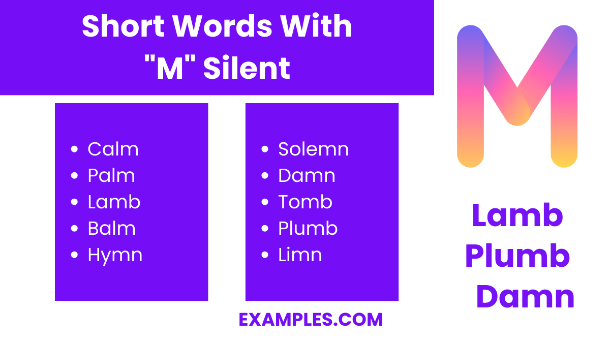 450+ M Silent Words List, Meaning, PDF