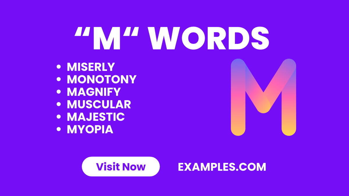 M Words - 450+ List, Meaning, PDF