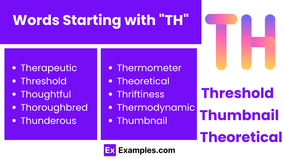 450+ TH Words List, Meaning, PDF