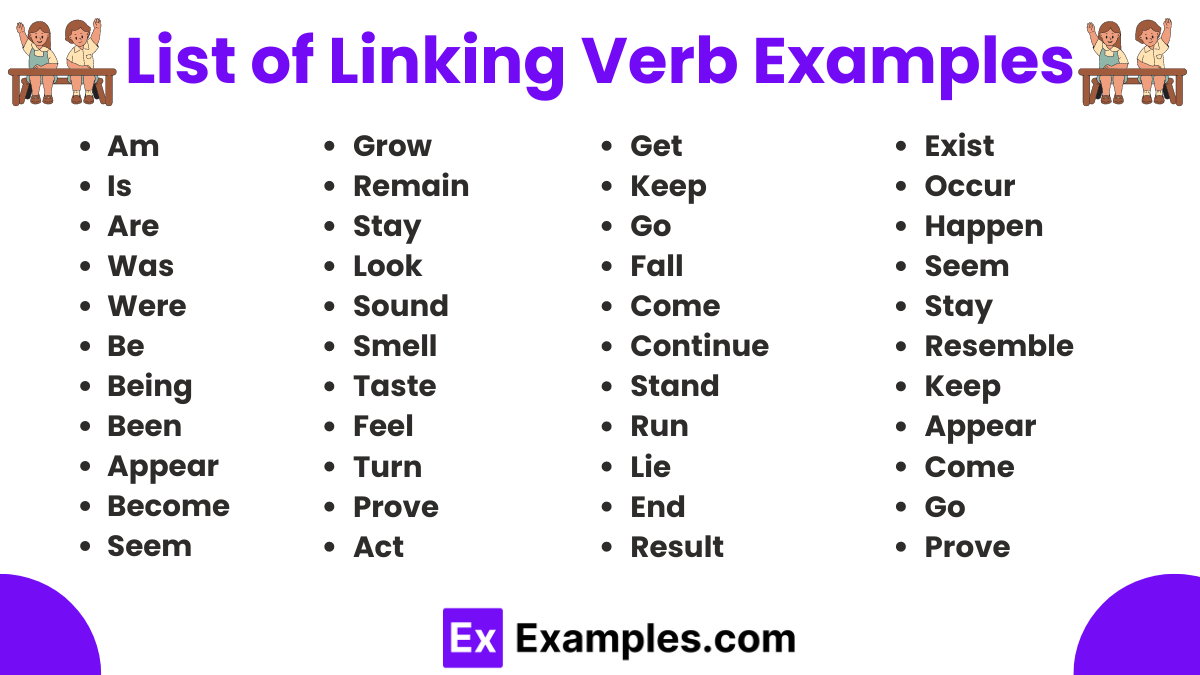 70+ Linking Verb Examples