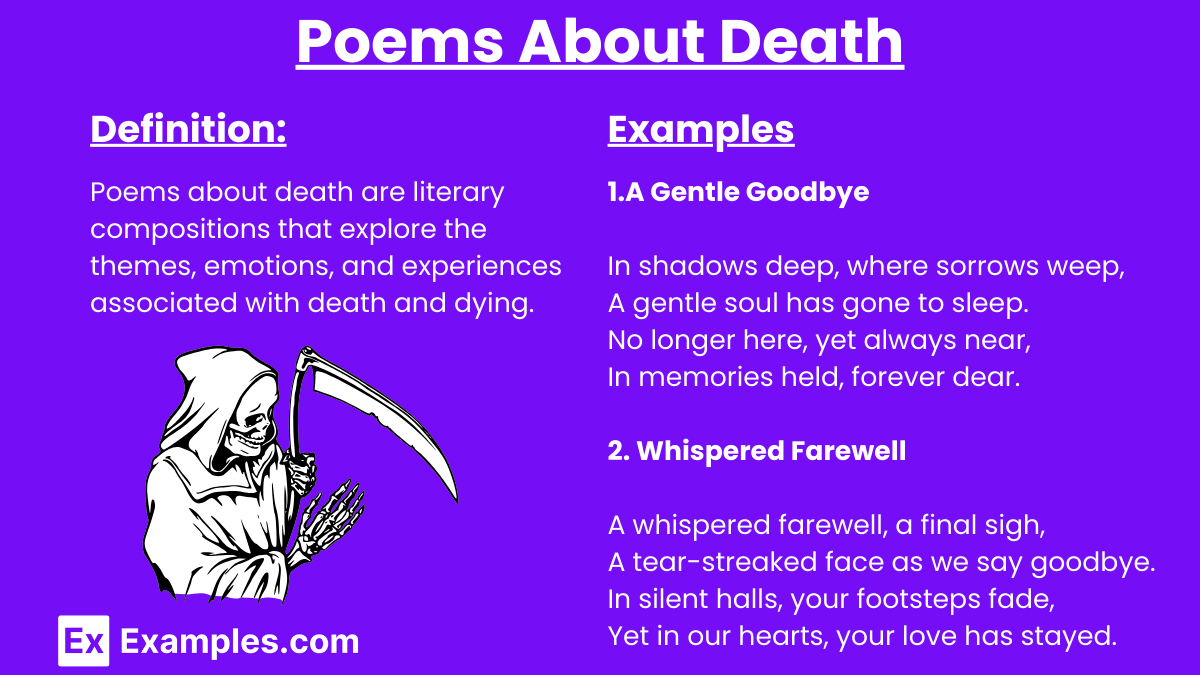 Poems About Death Definition, 55+ Examples, Short Sad Poems