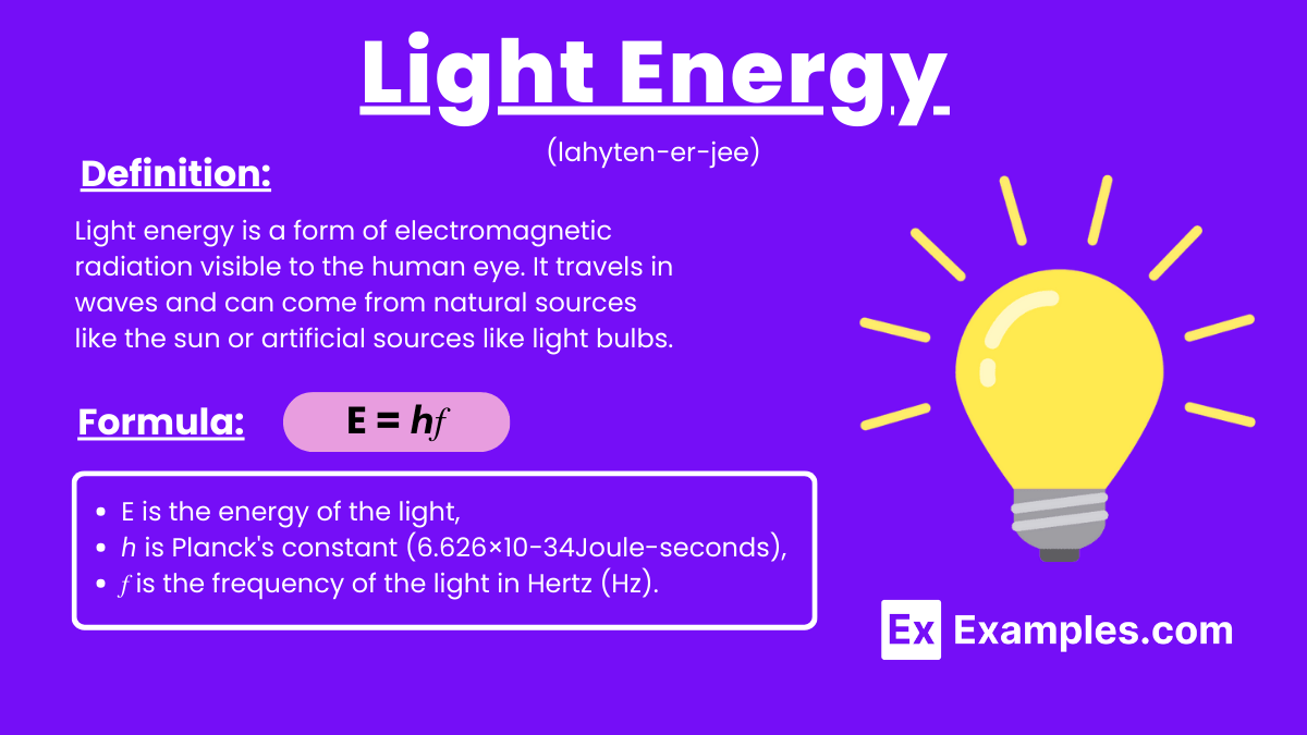 Light Energy - 30+ Examples, Formula, Units, Types, Uses