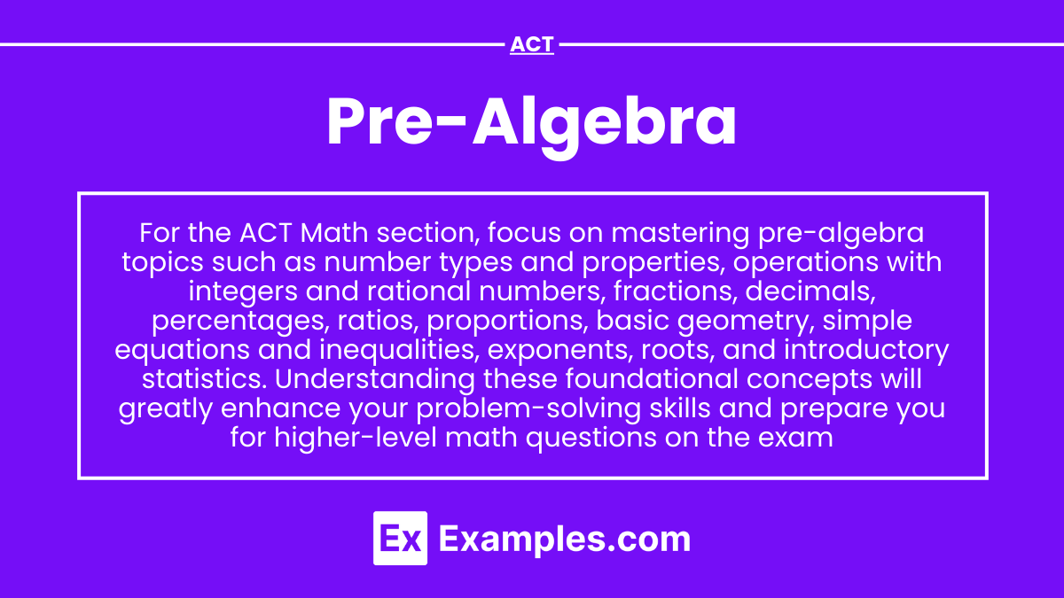 Pre-Algebra | Examples