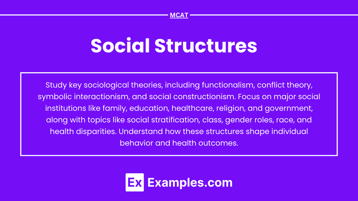 Social Structures (Notes & Practice Questions) MCAT Examples