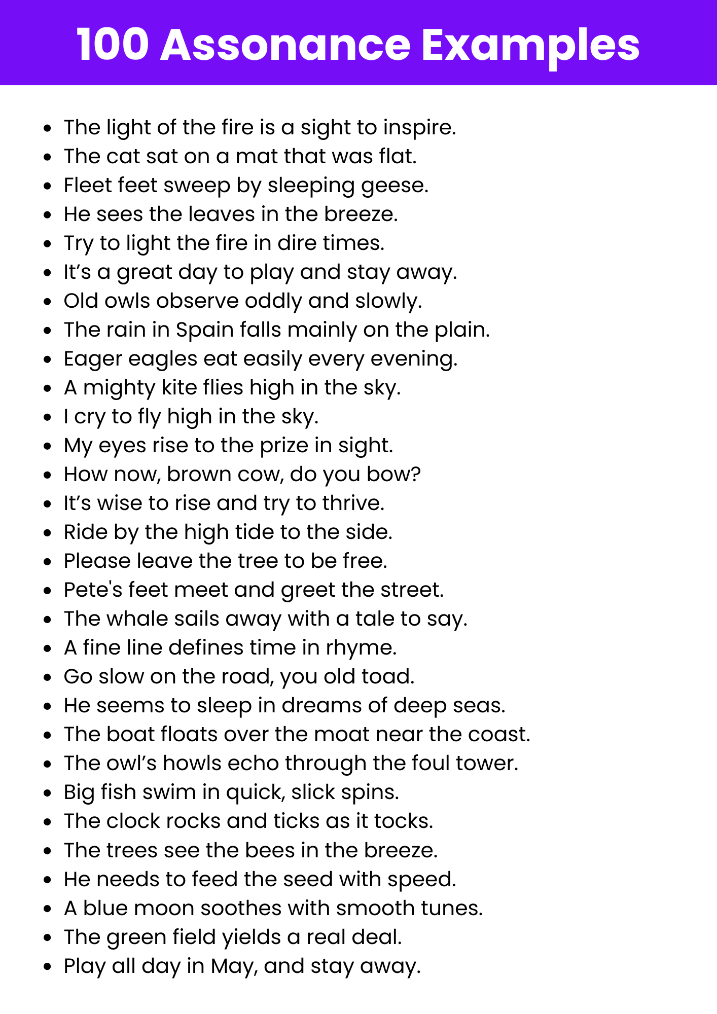 Assonance 100+ Examples, Definition, How to Use, Tips