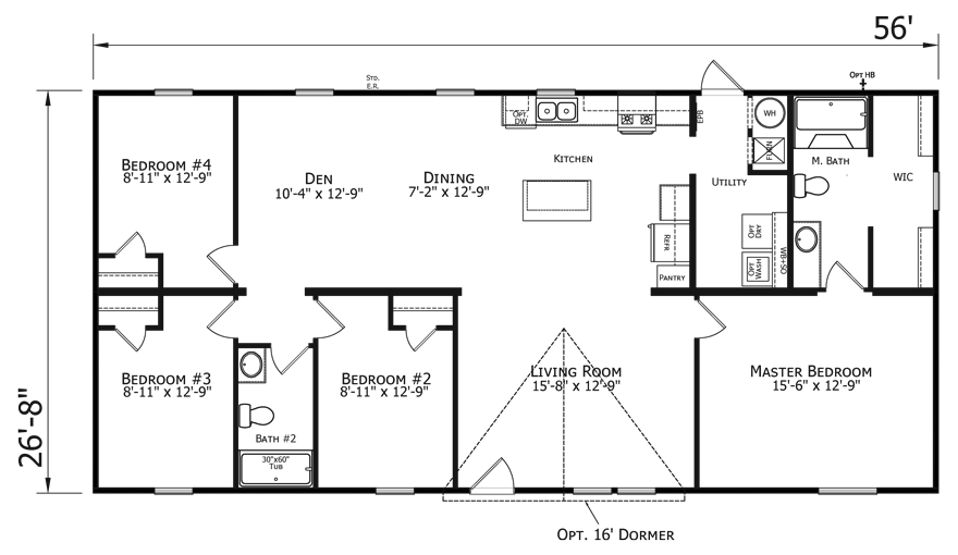 Archie 28 X 56 1493 sqft Mobile Home Factory Expo Home Centers
