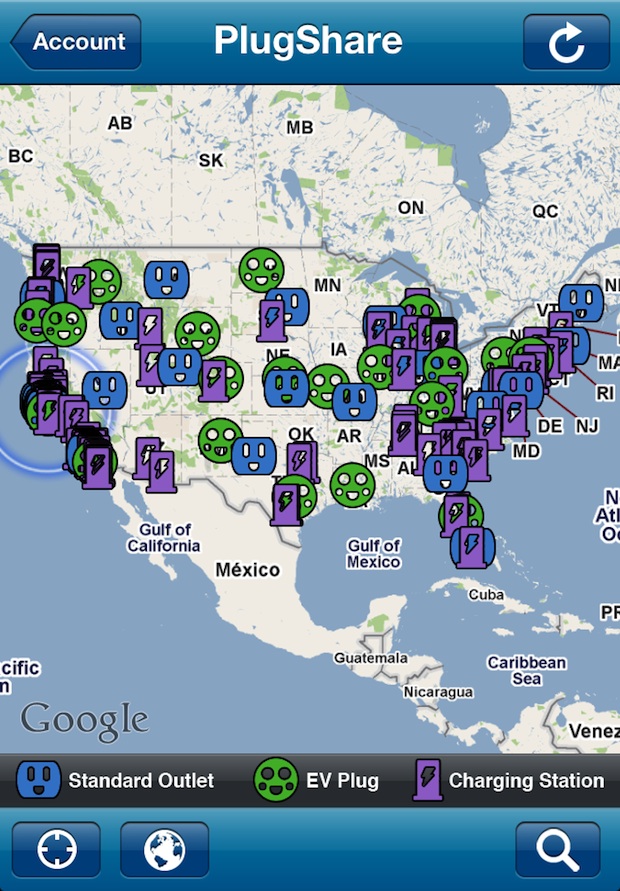 The PlugShare App Directs You to the Nearest Electric Vehicle Charge S