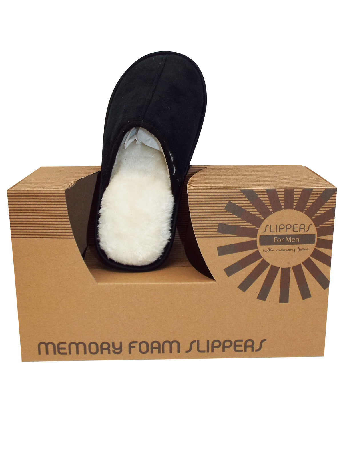 Memory Foam Slippers Memory Foam Slippers BLACK Mens Open Back