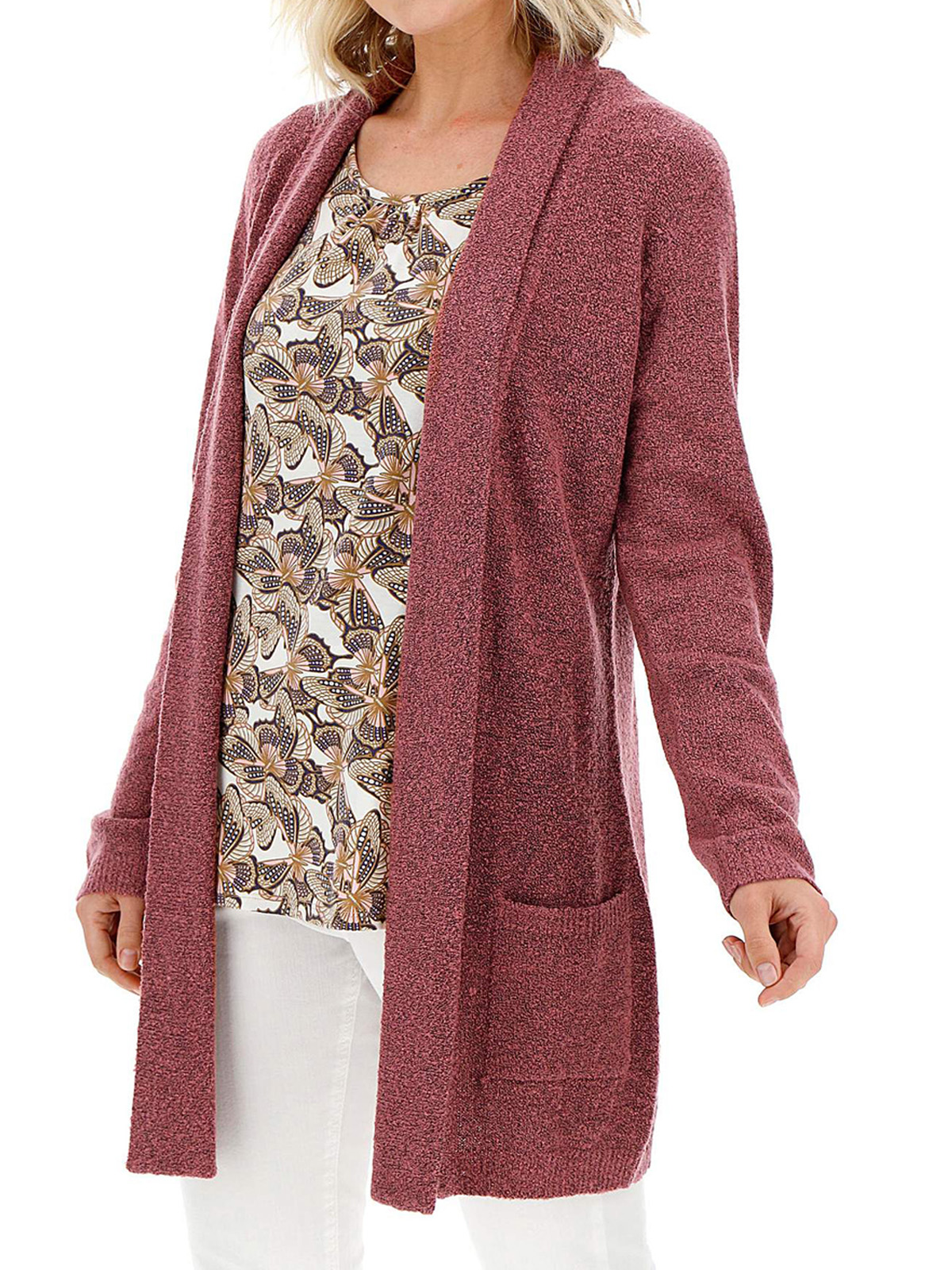 Julipa Julipa ROSEPINK Longline Boucle Cardigan Size 12/14 to 24/26