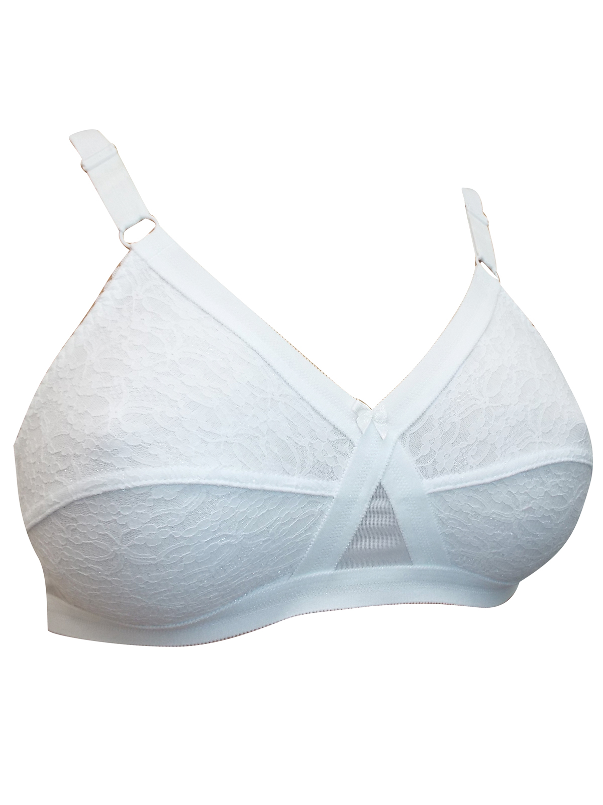 Naturana Naturana WHITE Lace Crossover Soft Cup Bra Size 34 to 42 (BCDDD)