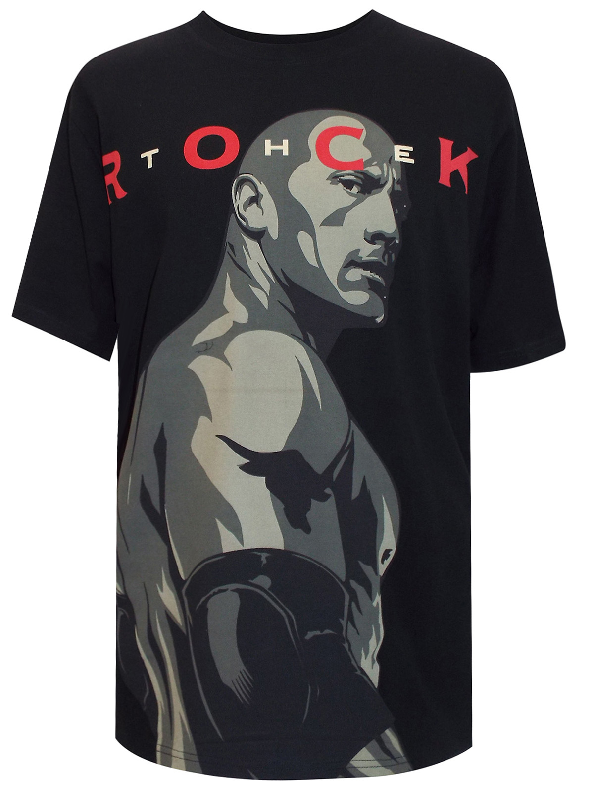 WWF BLACK Mens Cotton Rich WWF The Rock TShirt Plus Size XLarge to 3XL