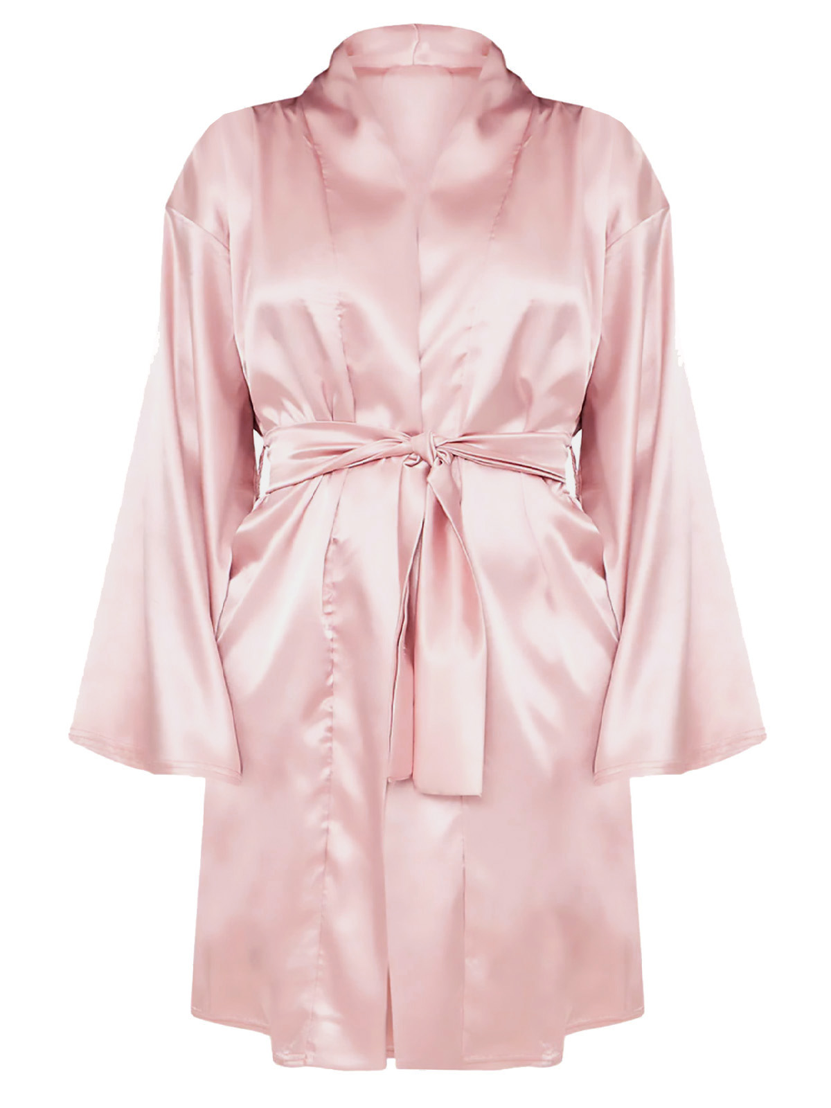 Pretty Little Thing PLT ROSEPINK Satin Belted Robe Plus Size 16