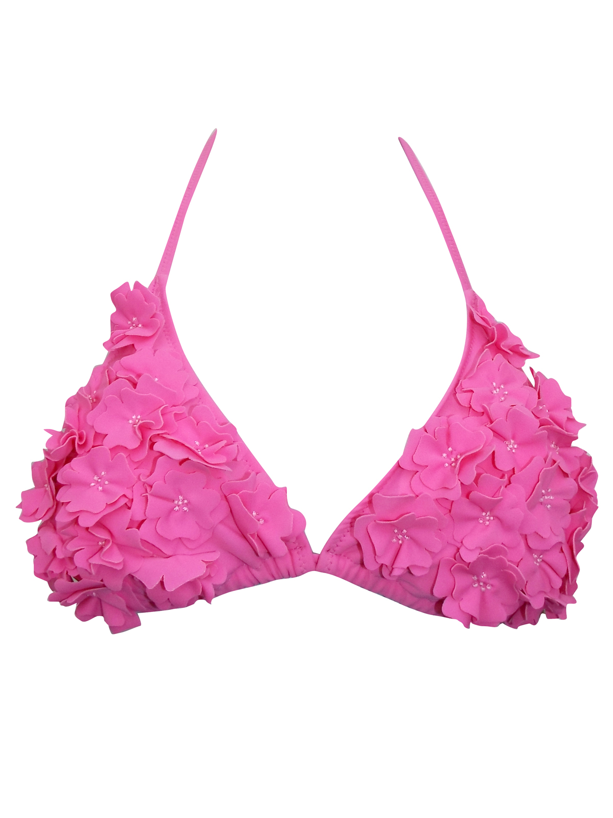 Accessor1ze PINK Petal Halterneck Triangle Bikini Top Size 6 to 12