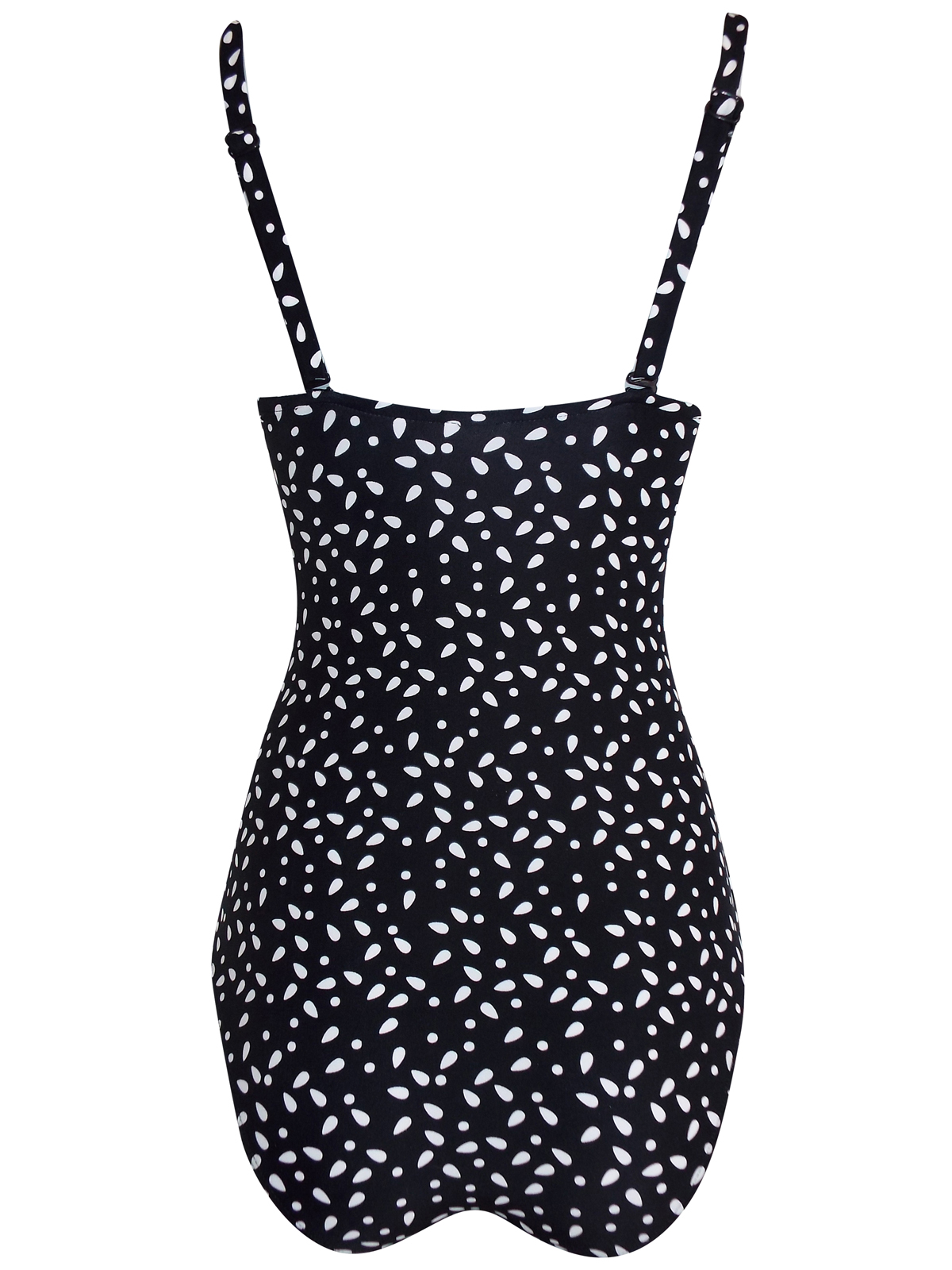 Naturana Naturana BLACK Spotted Underwired Bandeau Swimsuit Size