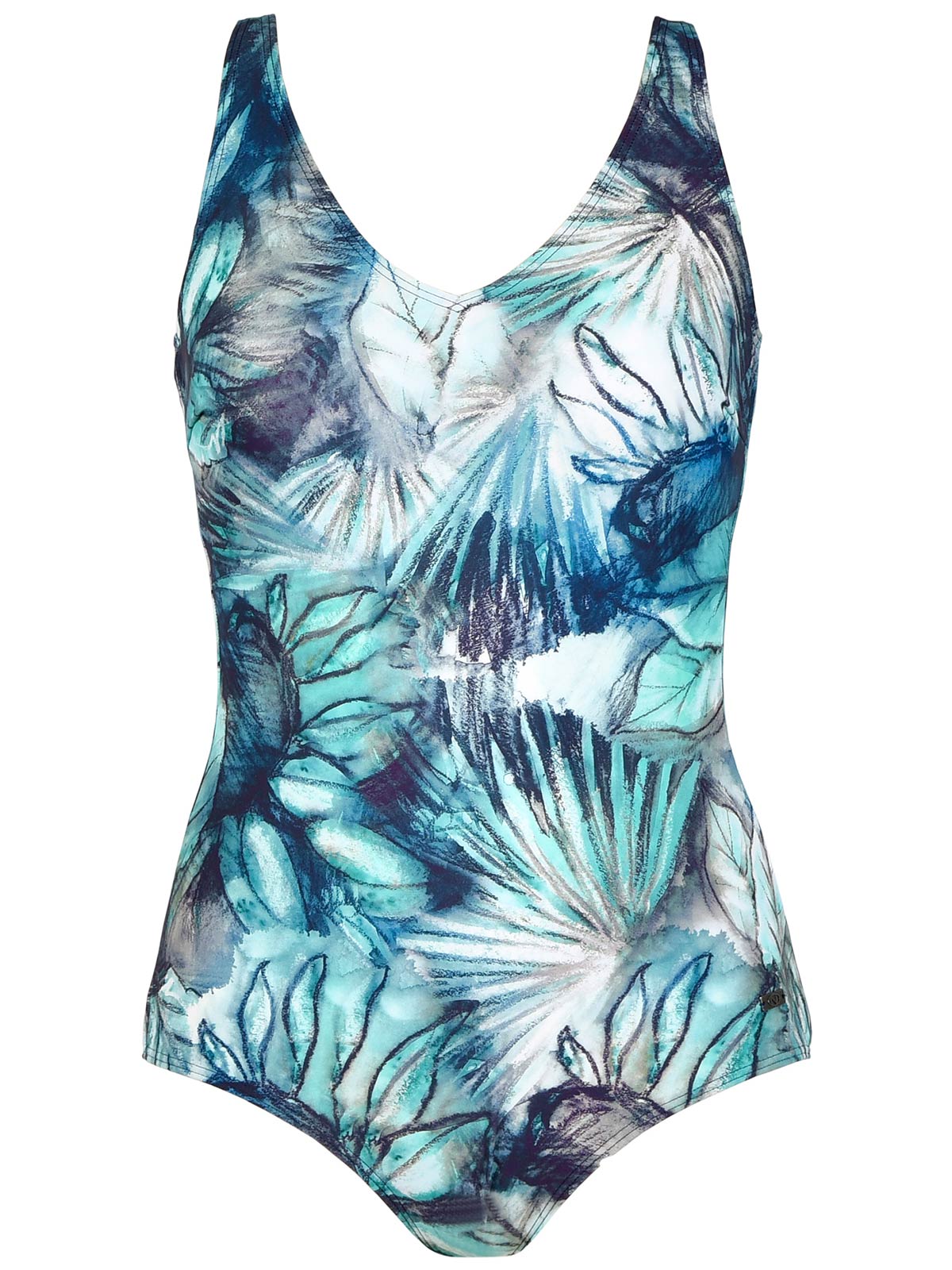Naturana Naturana MARINE Leaf Print Scoop Back Swimsuit Size 12 B/34