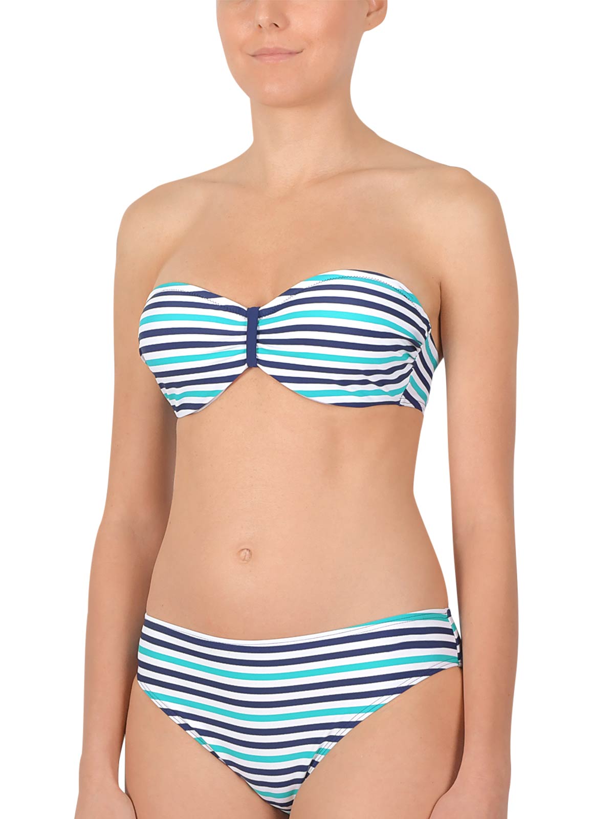 Naturana Naturana BLUE Striped Padded & Wired Bikini Set Size 10