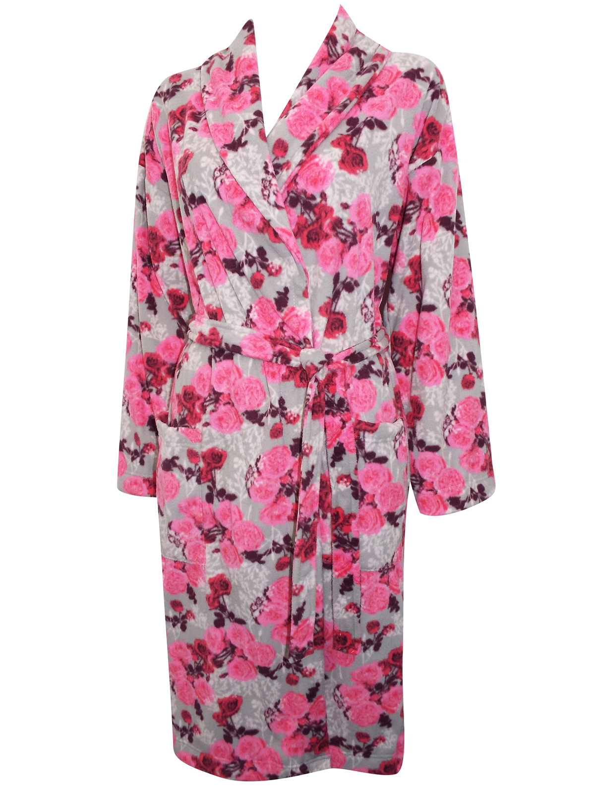 Marks and Spencer M&5 ROSE Floral Print Soft Wrap Dressing Gown