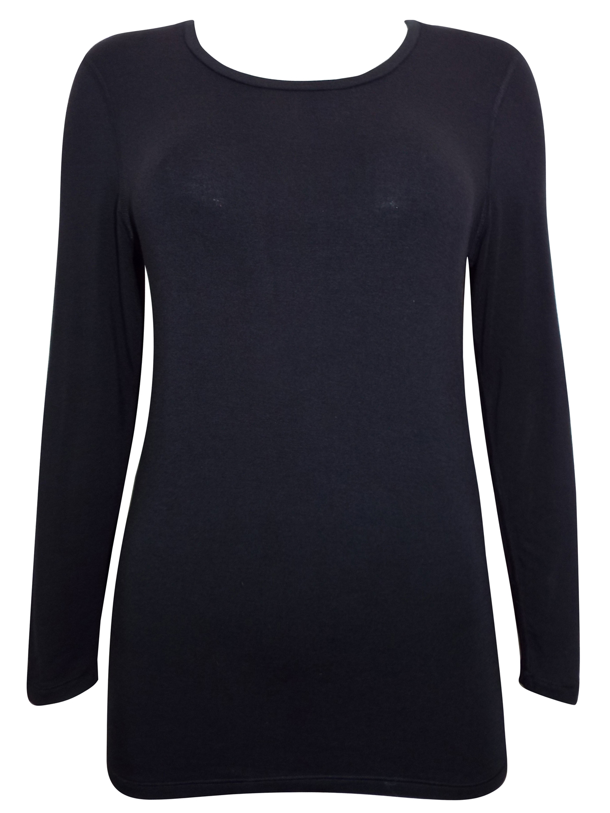 BLACK Thermal Long Sleeve Scoop Neck Top Size 14 to 22