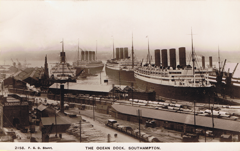 Edwardian postcard by F.G.O. Stuart of The Ocean Dock, Southampton