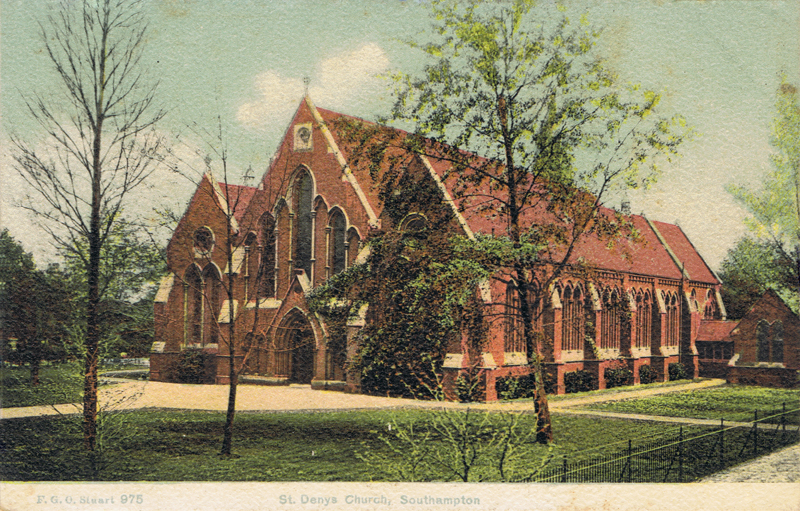 Edwardian postcard by F.G.O. Stuart of St Denys Church