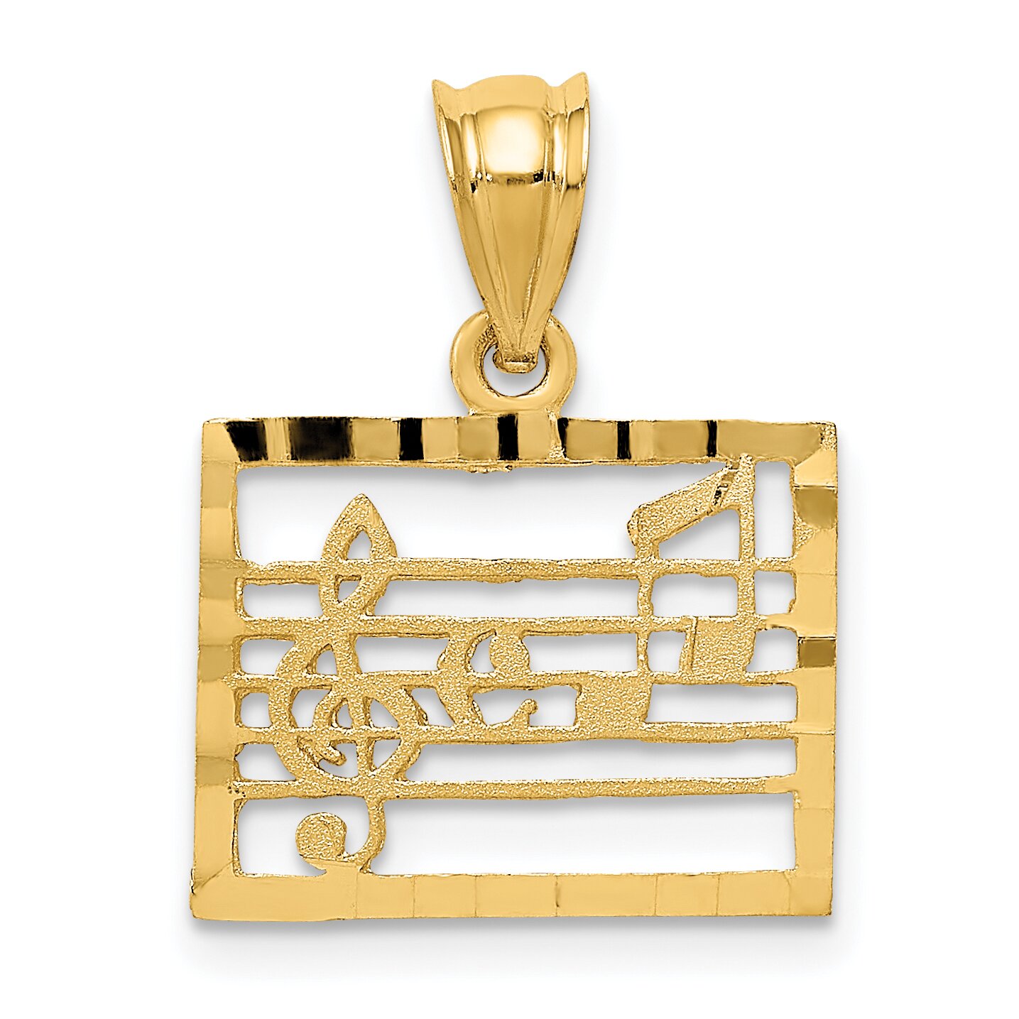 14K Yellow Gold Music Notes Charm Musical Pendant eBay