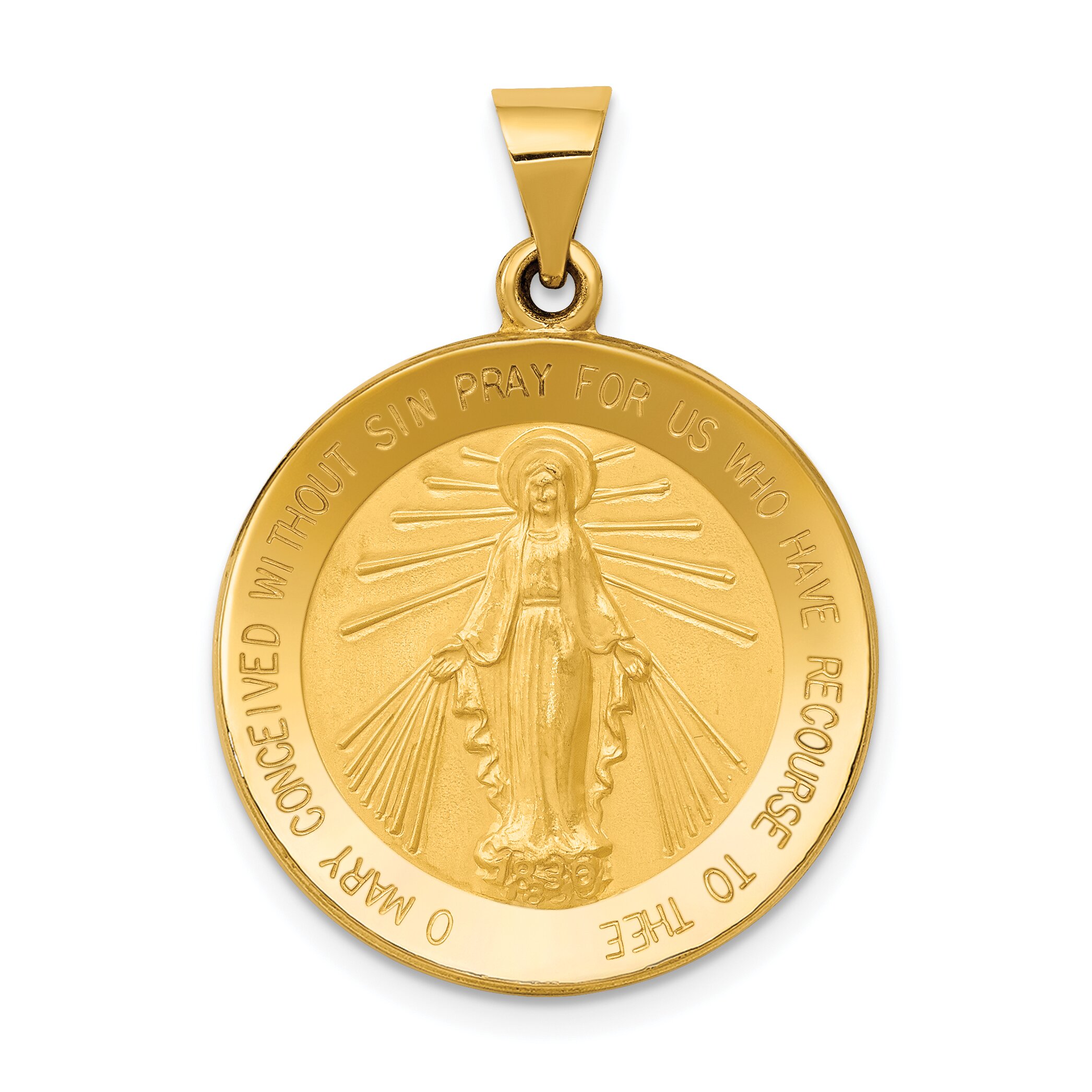 14K Gold Virgin Mary Medal Charm Religious Pendant eBay