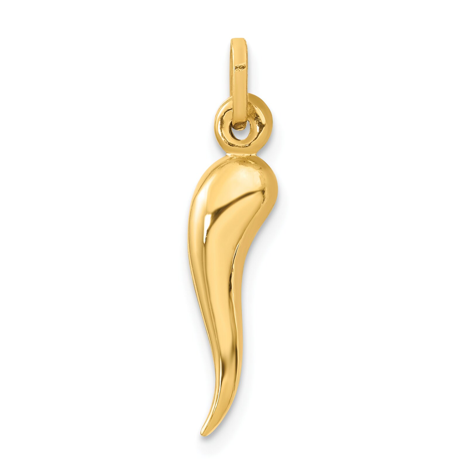 14K Yellow Gold Italian Horn Charm Good Luck Jewelry eBay