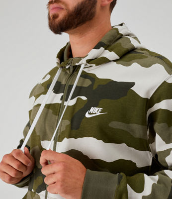 Men's Nike Sportswear Camo Club Fleece FullZip Hoodie Finish Line