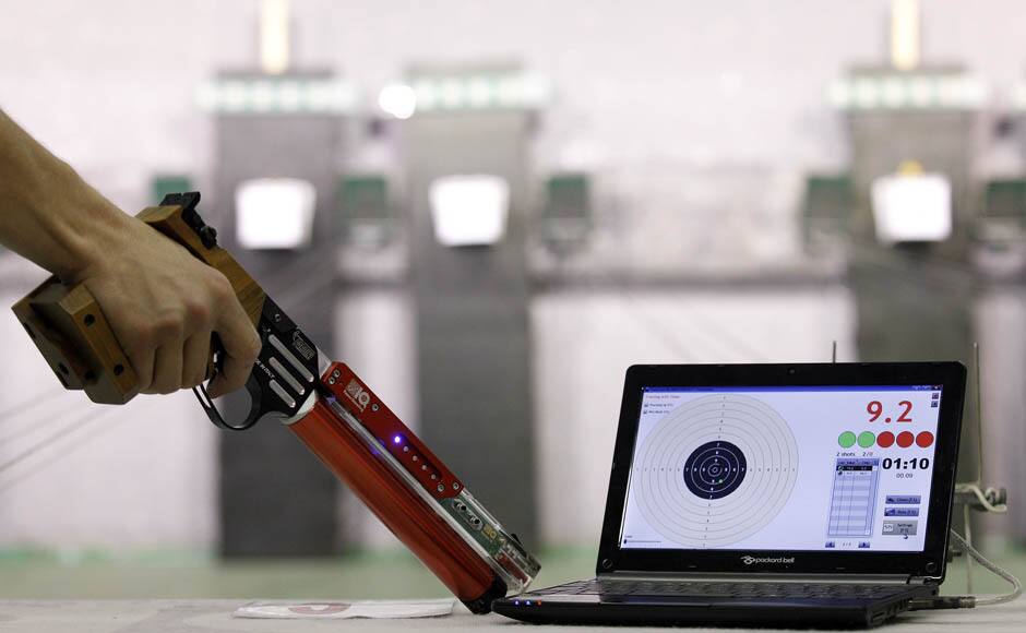 Images Laser guns replace air pistols at the London Olympics Photos News , Firstpost