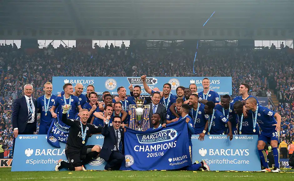 Champions! Leicester City are crowned 'Kings' of the Premier League