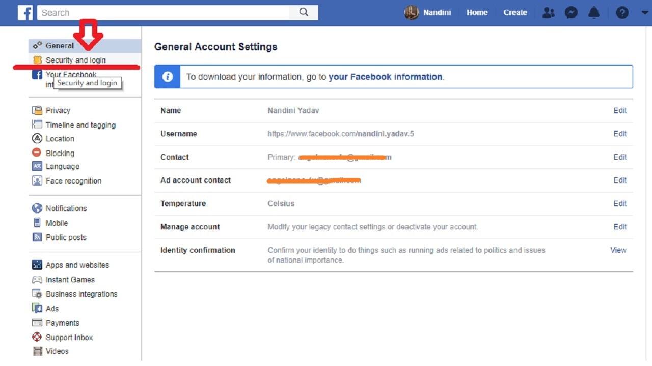 Log into Facebook