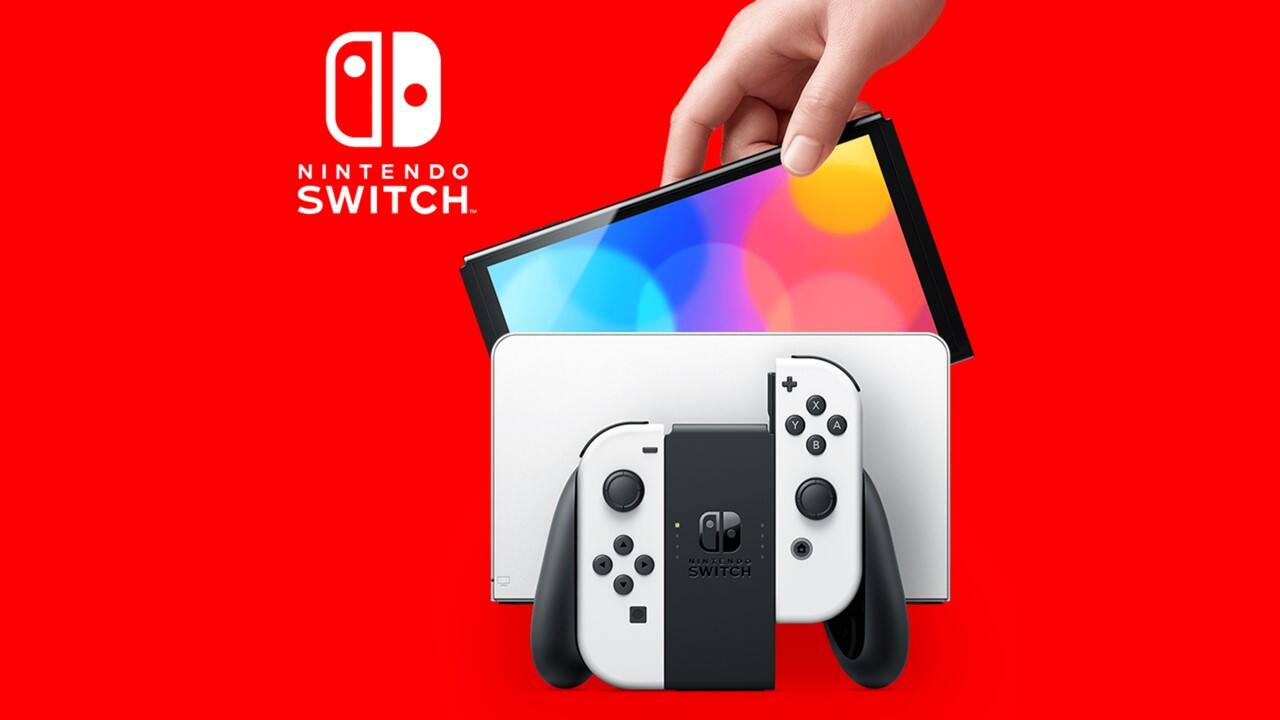 New Nintendo Switch OLED gaming console with an adjustable