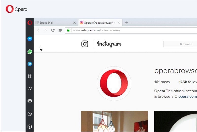 Opera web browser gets quick access to social messaging apps, revamped