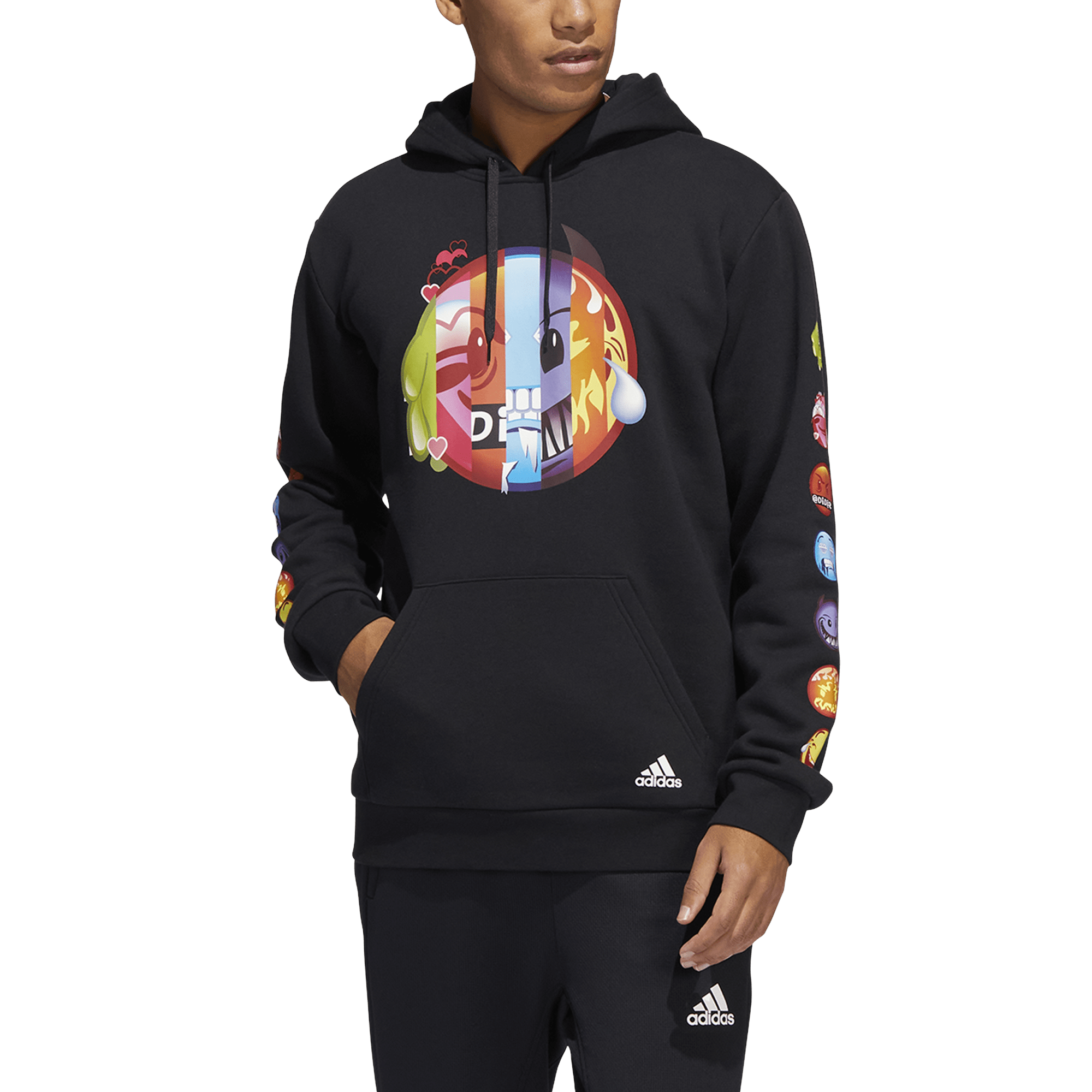 Adidas Men's MultiColor Big Mood Black Hoodie XXL munimoro.gob.pe