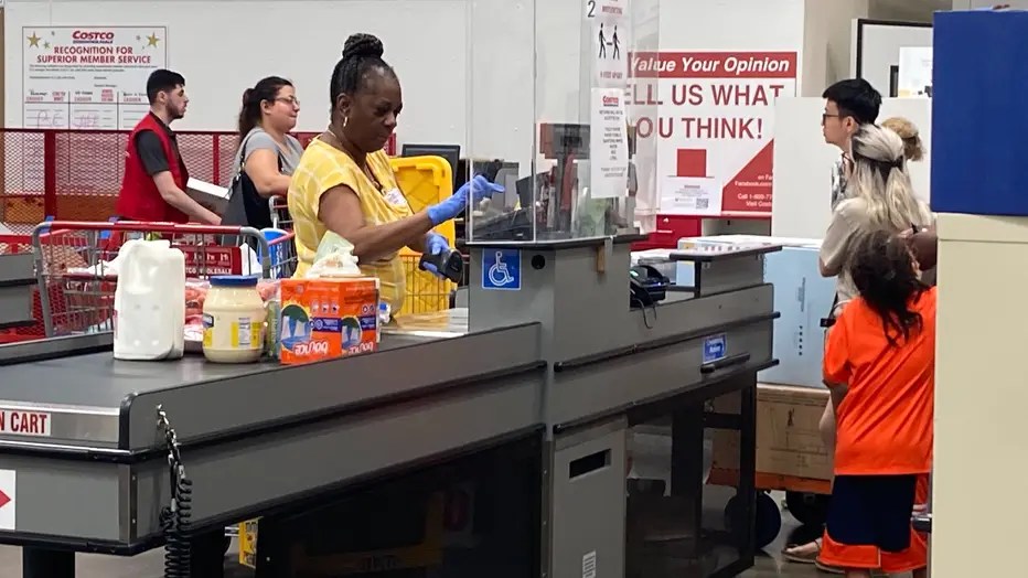 Costco stores install plexiglass around registers as