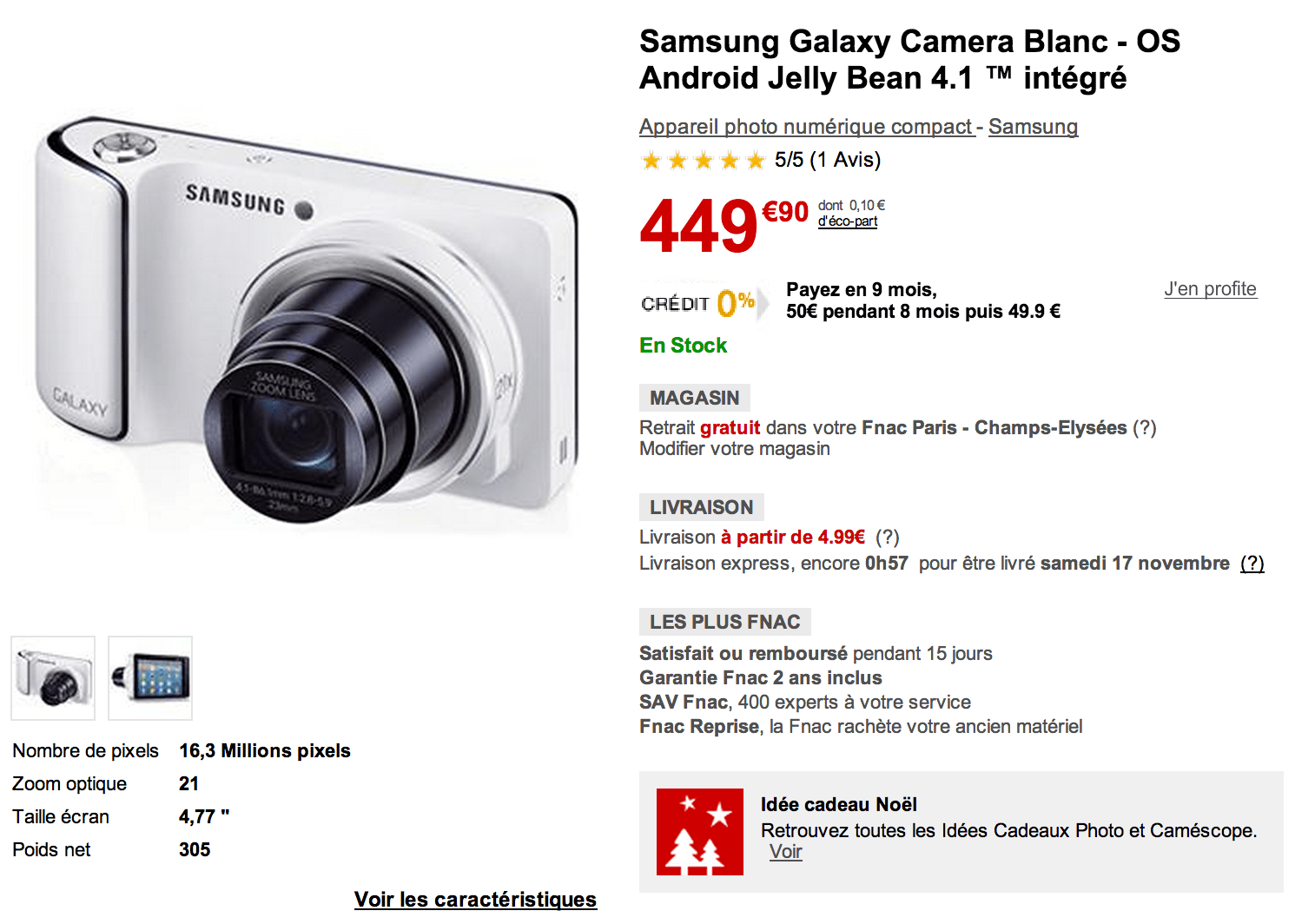 La Samsung Galaxy Camera Est Disponible A 349 Apres Odr Frandroid
