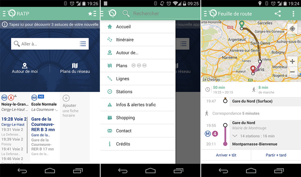 Application RATP pour Android enfin du neuf