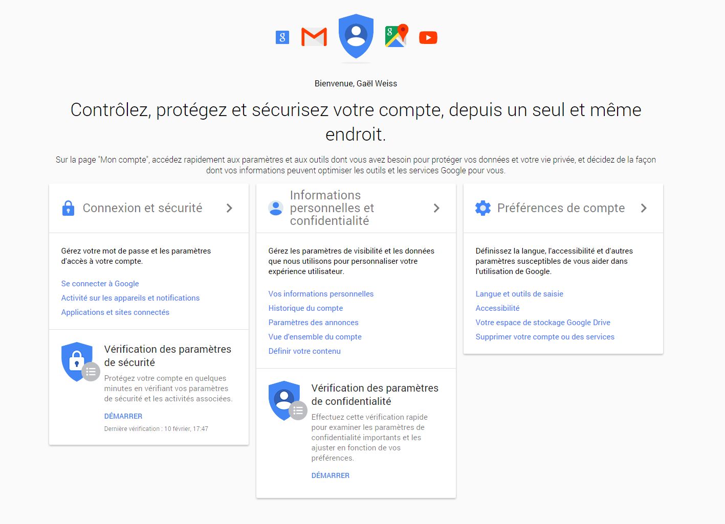 Google a entièrement refondu l'interface de « Mon Compte