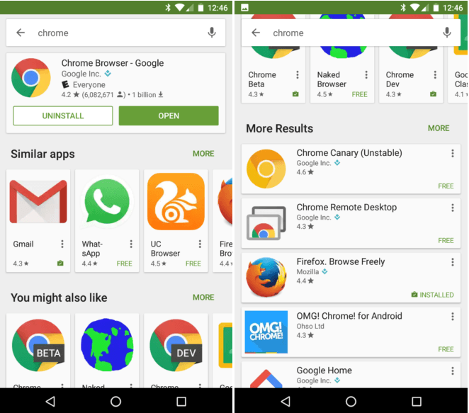 Google Play Store prépare une nouvelle interface pour les résultats de