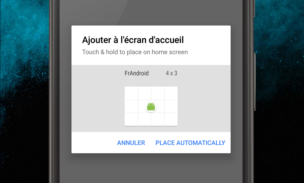 Android O les applications pourront ajouter des widgets